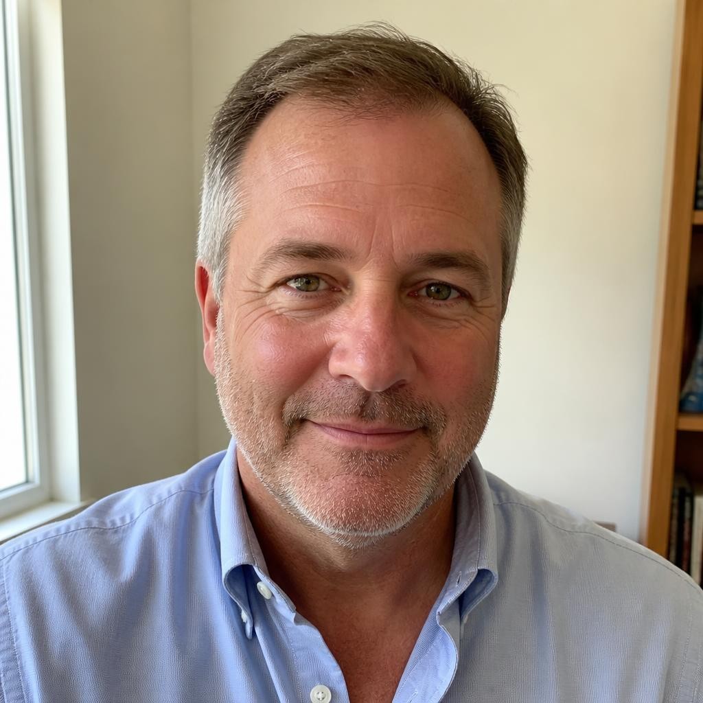 A relatable experienced local white realtor's everyday profile photo
